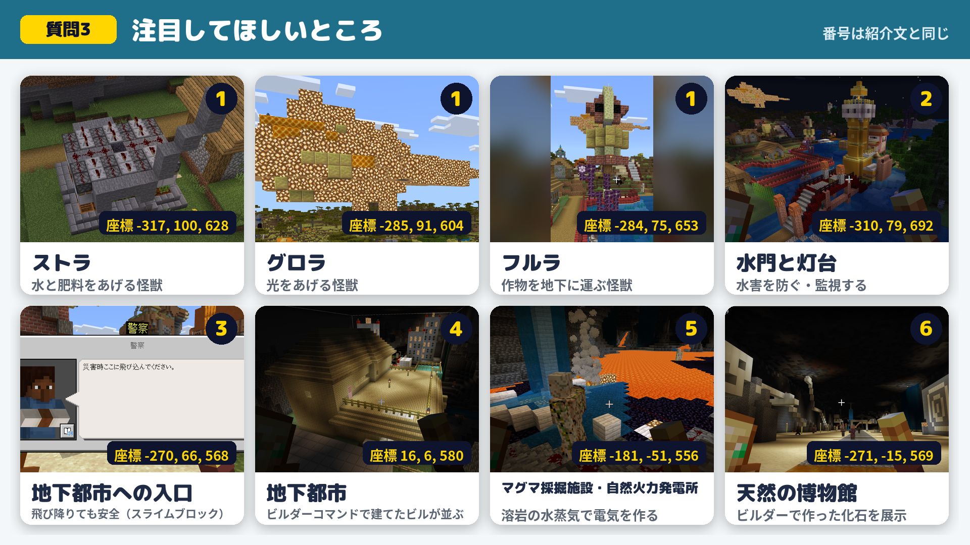 作品の中で、注目してほしいところはどこですか？それはなぜですか？いくつでも教えてください。
