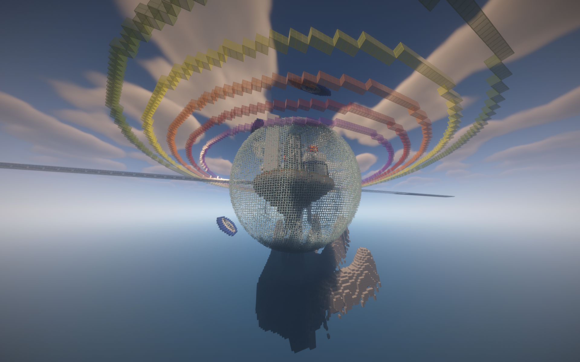 In a glass ball