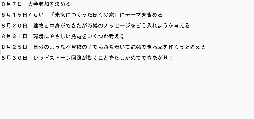 スケジュールや作っていく計画を立てましたか？