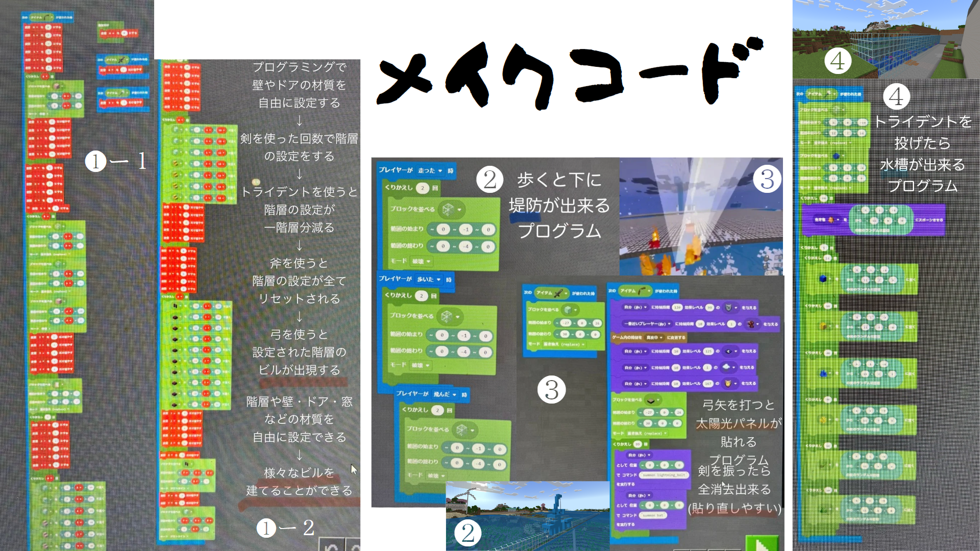 プログラミングやレッドストーンなどに対して、どのように挑戦しましたか？