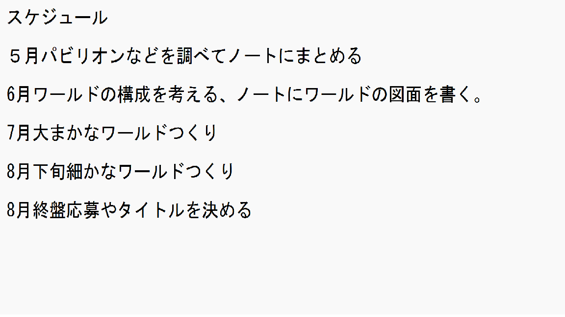 スケジュールや作っていく計画を立てましたか？