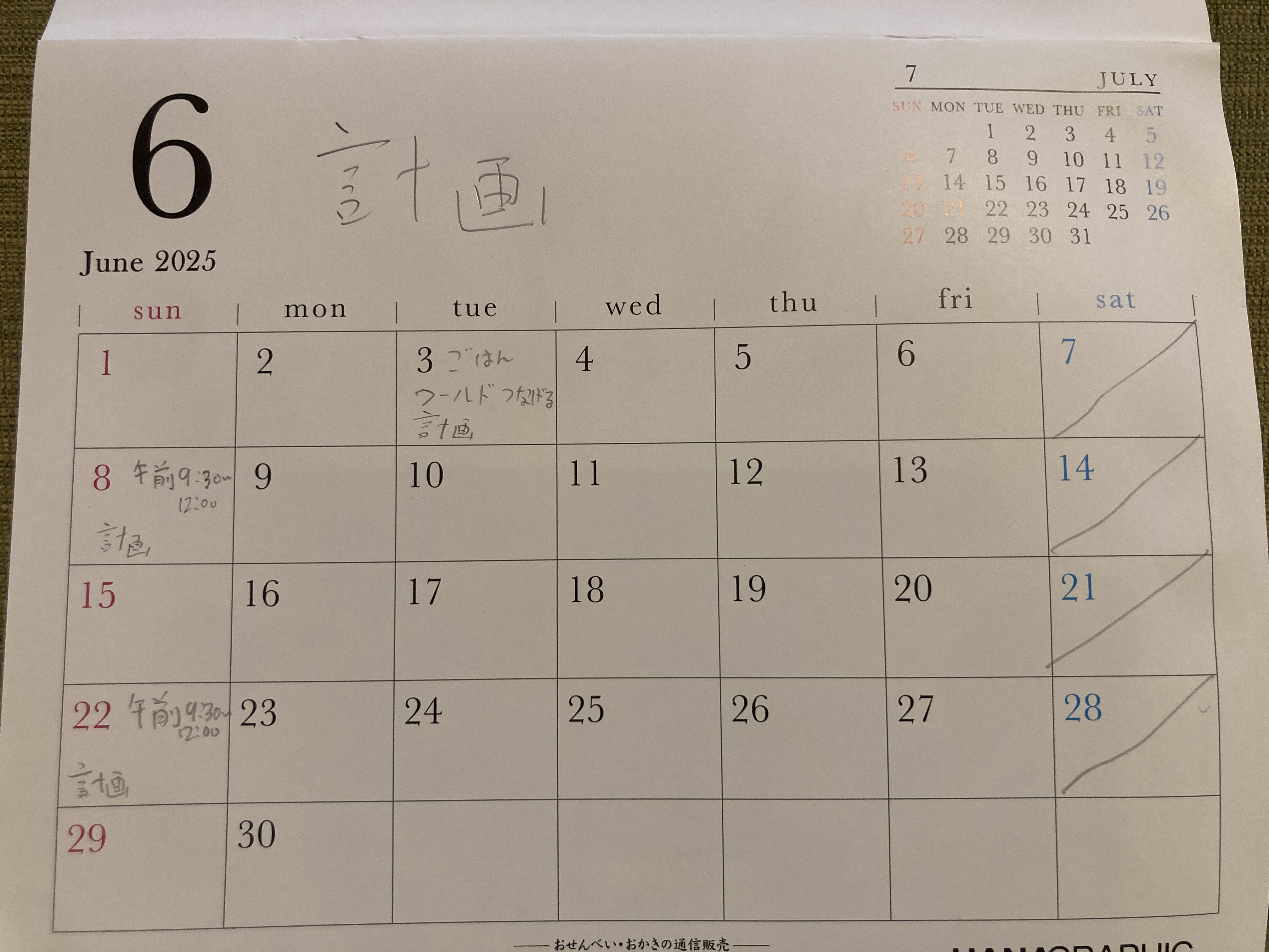 スケジュールや作っていく計画を立てましたか?